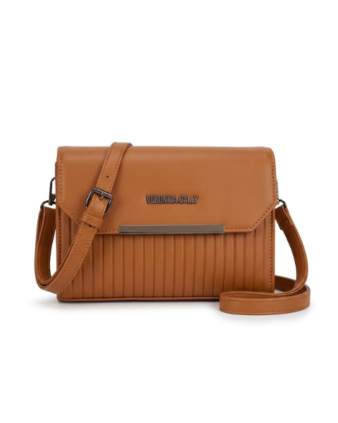 ELIN Classic Tan Pleated Crossbody Bag